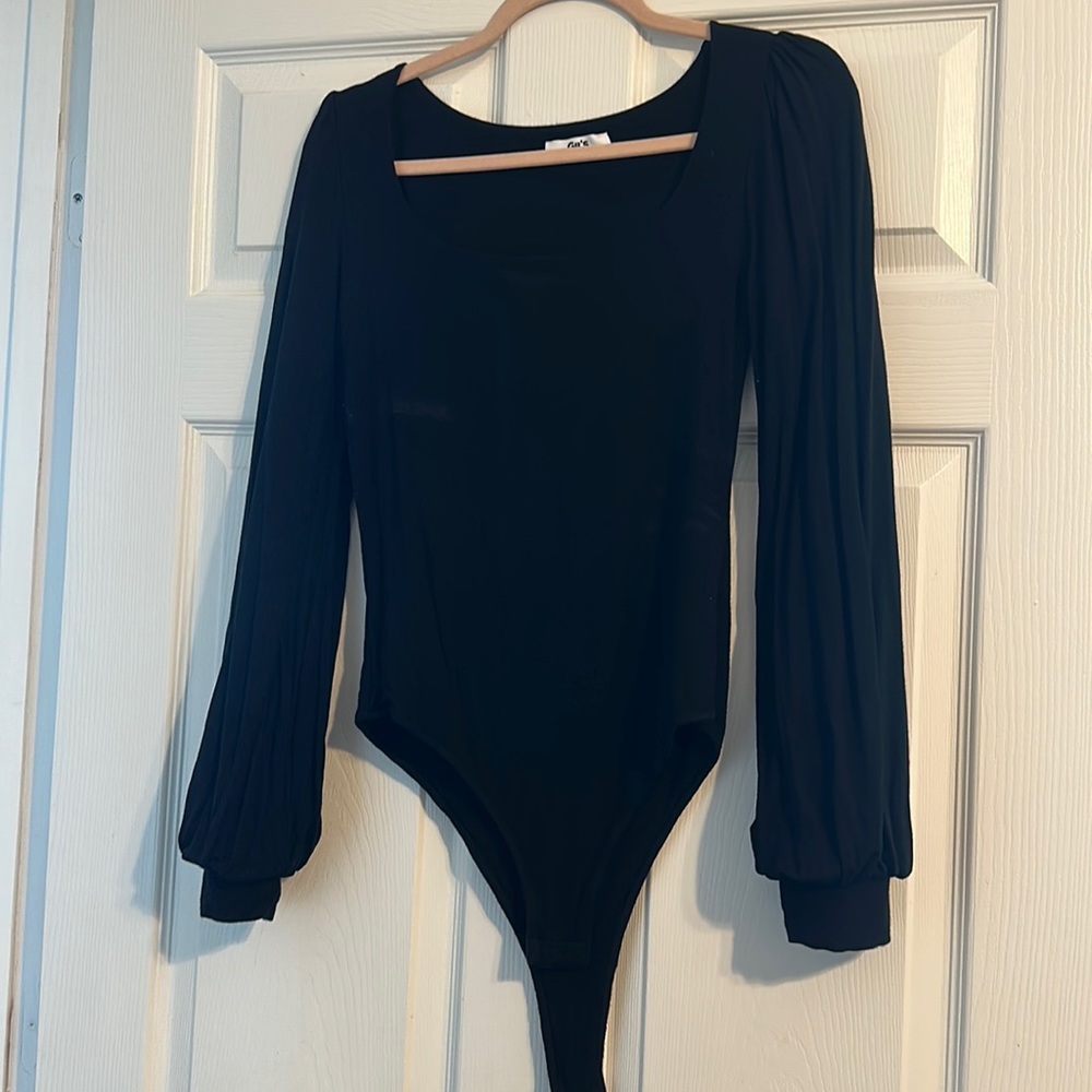 Black Bubble Sleeve Bodysuit